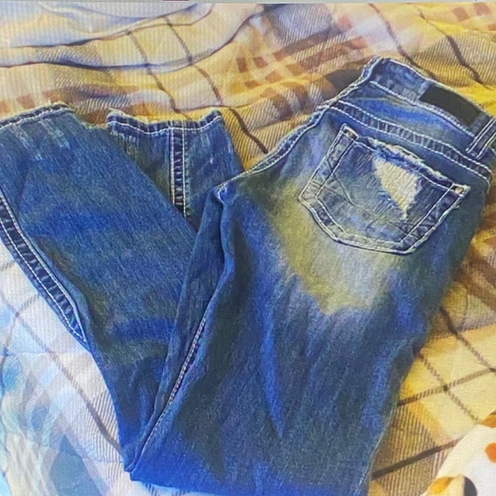 Daytrip Distressed Blue Straight Leg Jeans